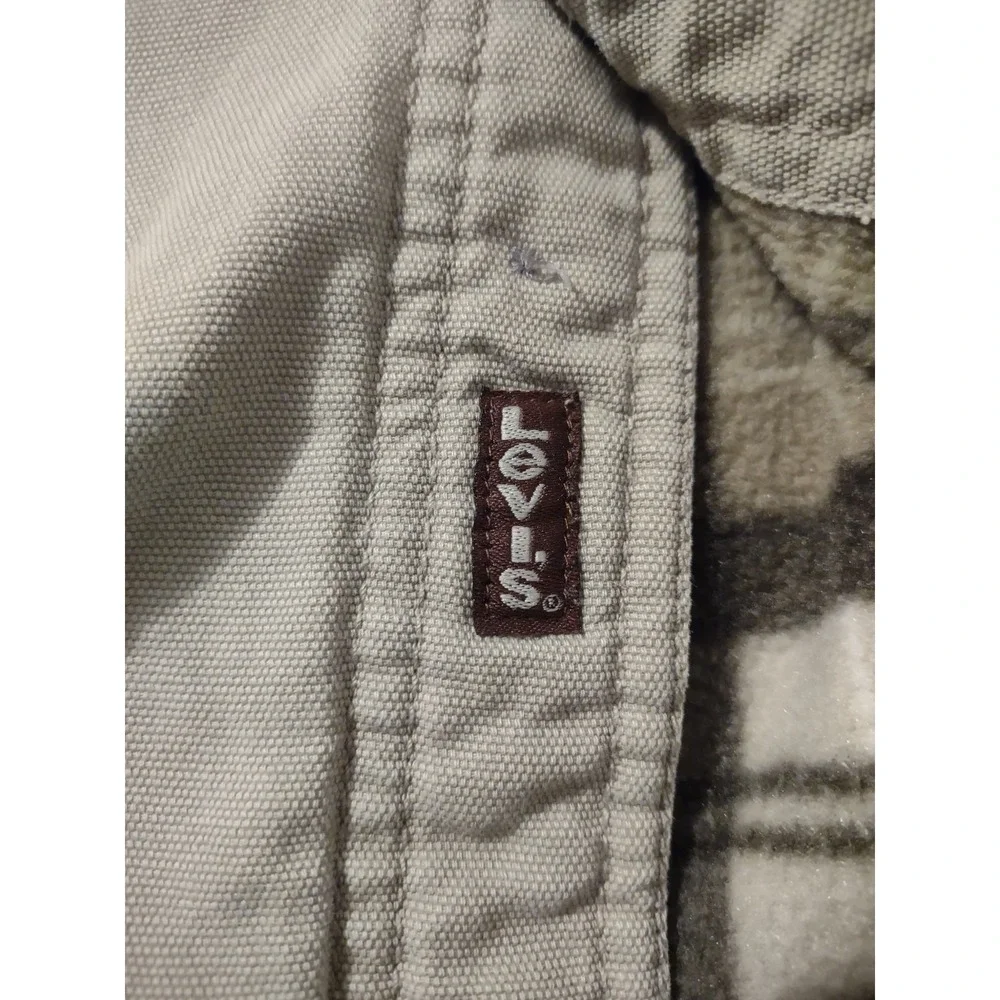 Levi's Strauss Flannel Lined Chore Shacket L Work Casual Career‎ Heavyduty Warm - Picture 2 of 6